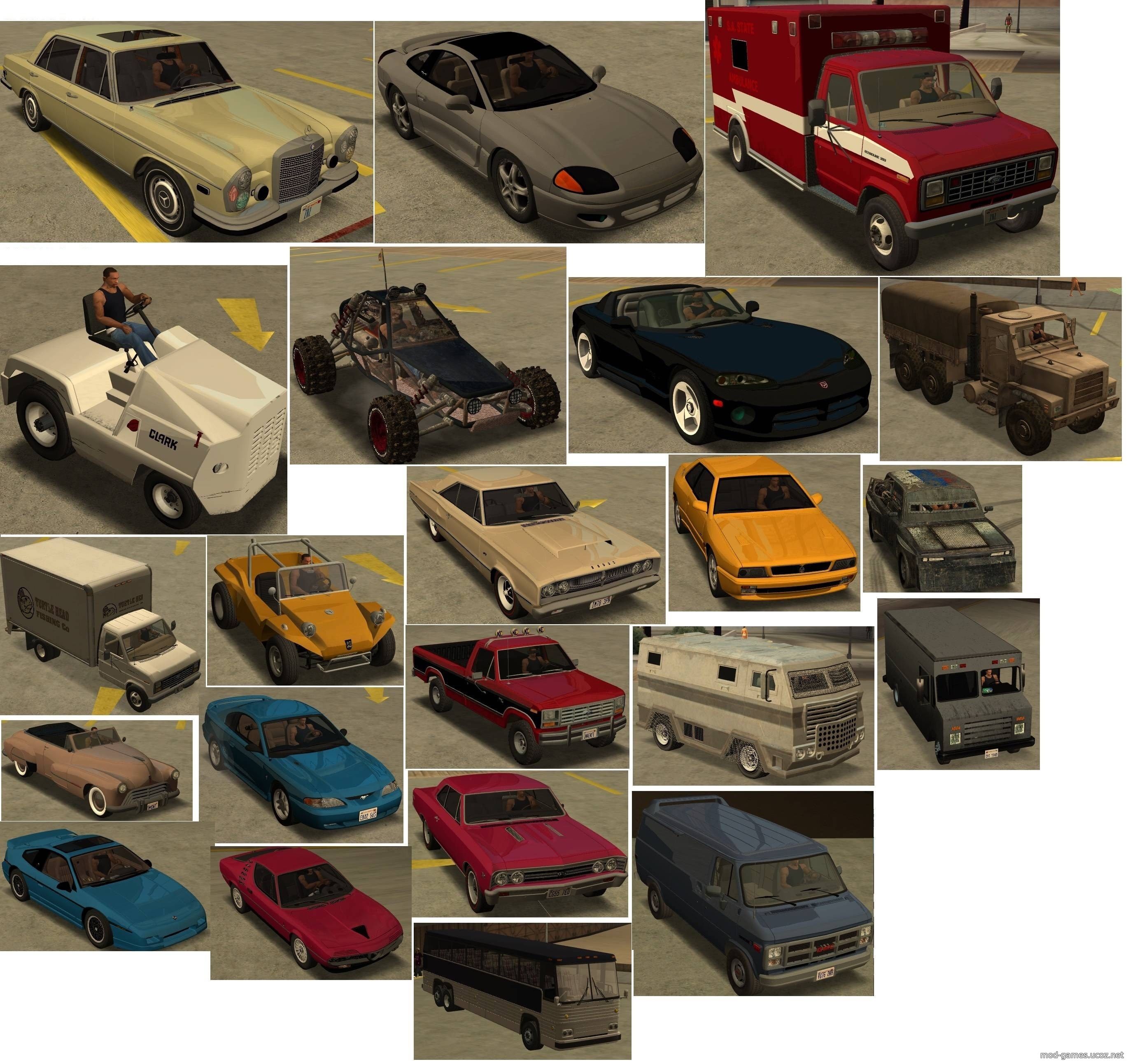 GTA San Andreas 90s atmosphere vehicles Pack